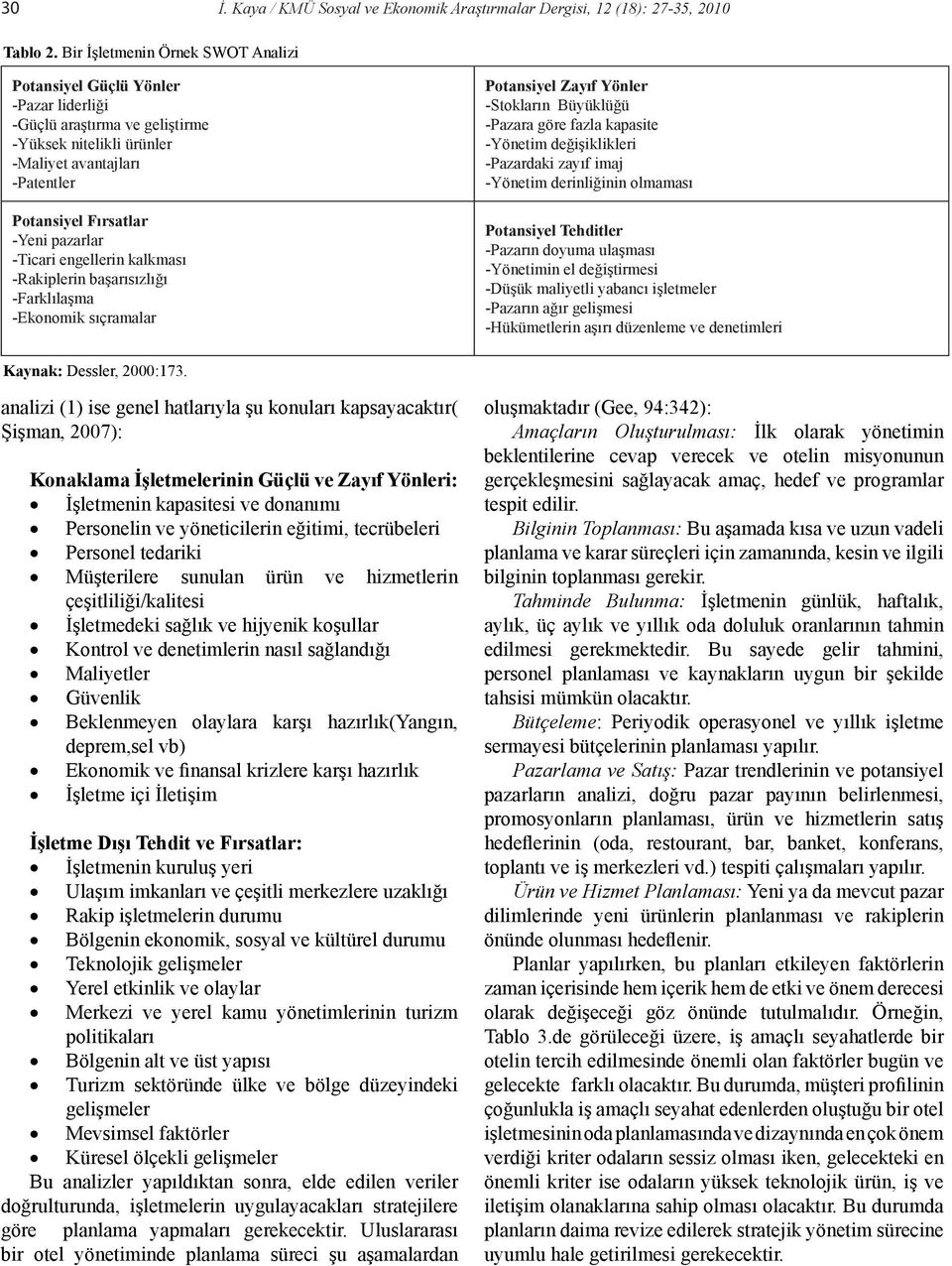 -Ticari engellerin kalkması -Rakiplerin başarısızlığı -Farklılaşma -Ekonomik sıçramalar Potansiyel Zayıf Yönler -Stokların Büyüklüğü -Pazara göre fazla kapasite -Yönetim değişiklikleri -Pazardaki