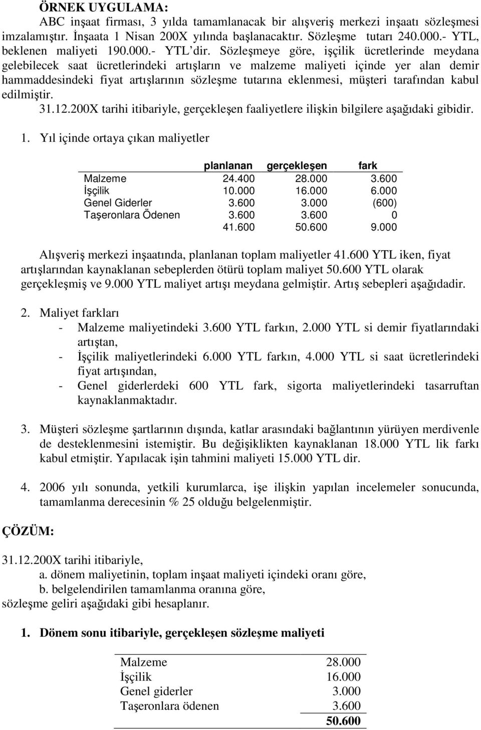 Sözleşmeye göre, işçilik ücretlerinde meydana gelebilecek saat ücretlerindeki artışların ve malzeme maliyeti içinde yer alan demir hammaddesindeki fiyat artışlarının sözleşme tutarına eklenmesi,