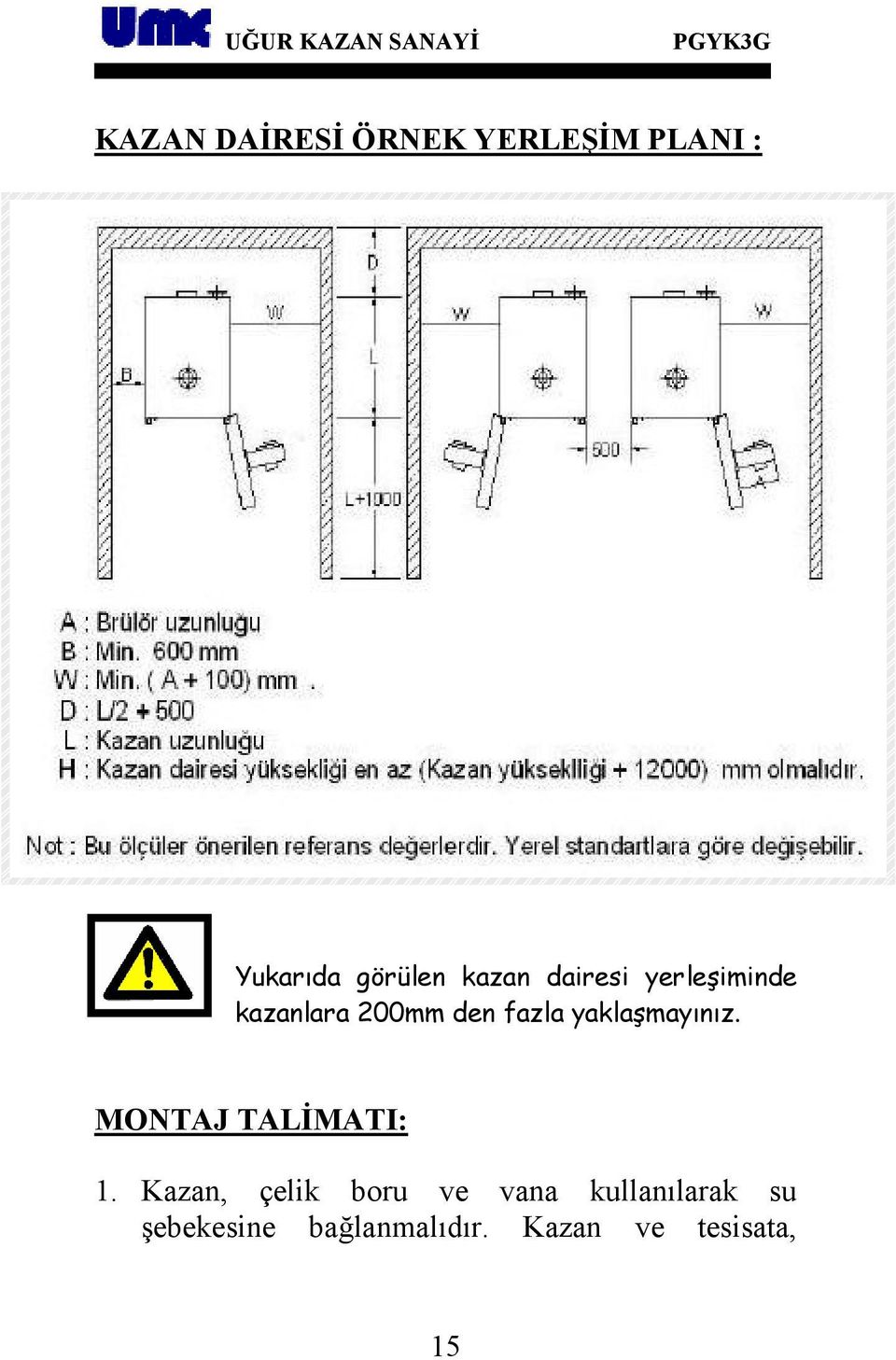 yaklaşmayınız. MONTAJ TALİMATI: 1.