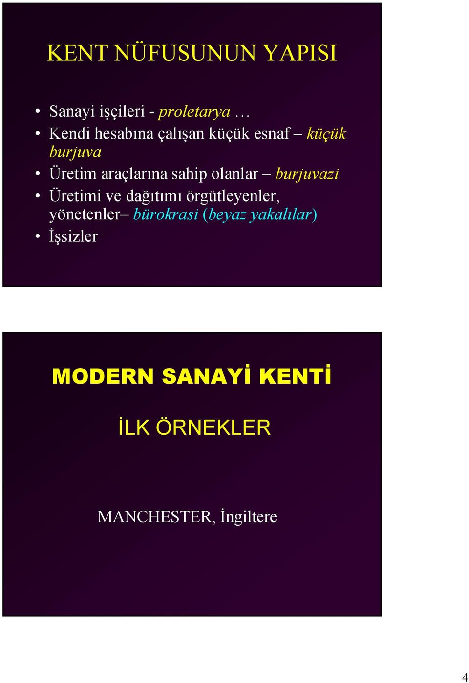 burjuvazi Üretimi ve dağıtımı örgütleyenler, yönetenler bürokrasi