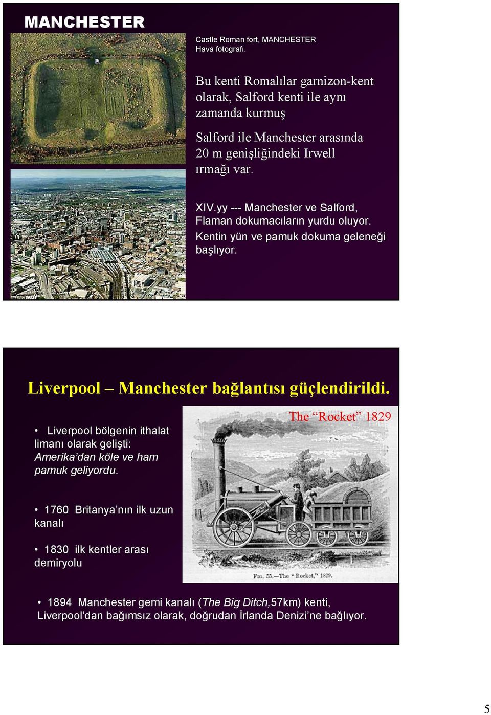 yy --- Manchester ve Salford, Flaman dokumacıların yurdu oluyor. Kentin yün ve pamuk dokuma geleneği başlıyor. Liverpool Manchester bağlantısı güçlendirildi.