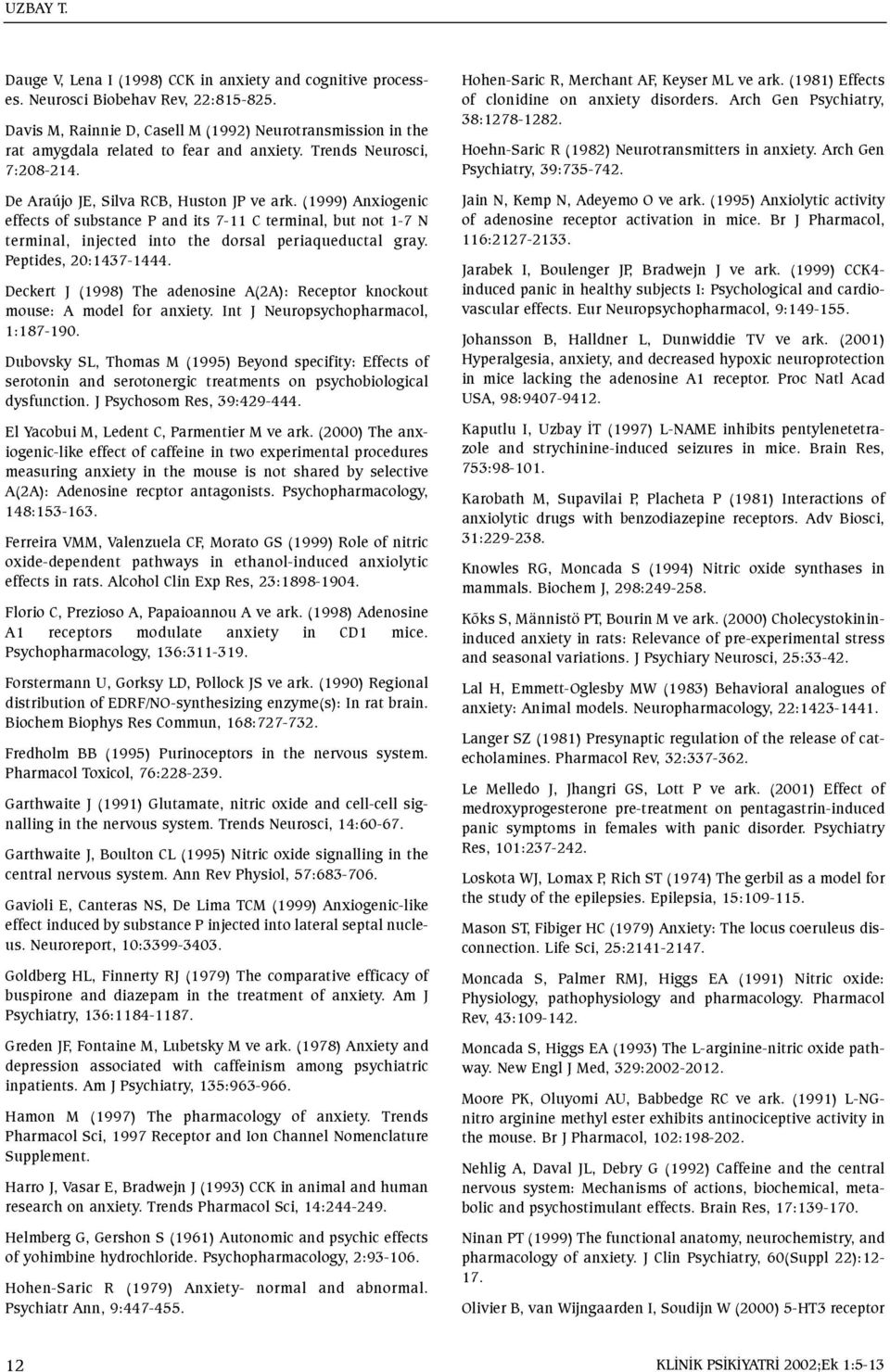 (1999) Anxiogenic effects of substance P and its 7-11 C terminal, but not 1-7 N terminal, injected into the dorsal periaqueductal gray. Peptides, 20:1437-1444.