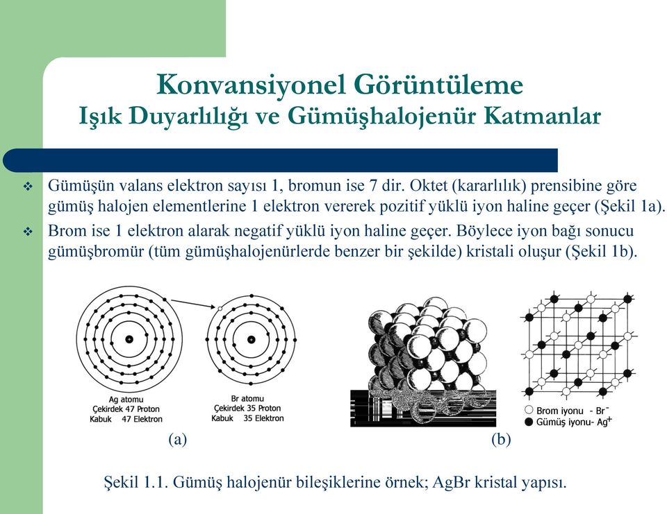 1a). Brom ise 1 elektron alarak negatif yüklü iyon haline geçer.