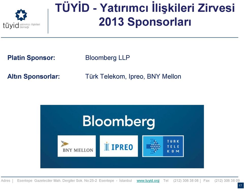 Sponsor: Bloomberg LLP Altın