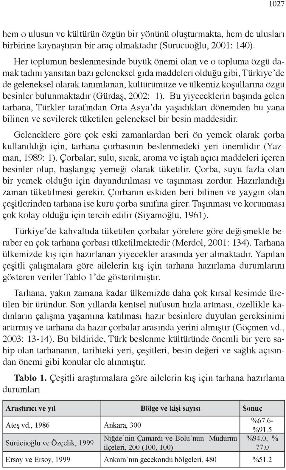 koşullarına özgü besinler bulunmaktadır (Gürdaş, 2002: 1).