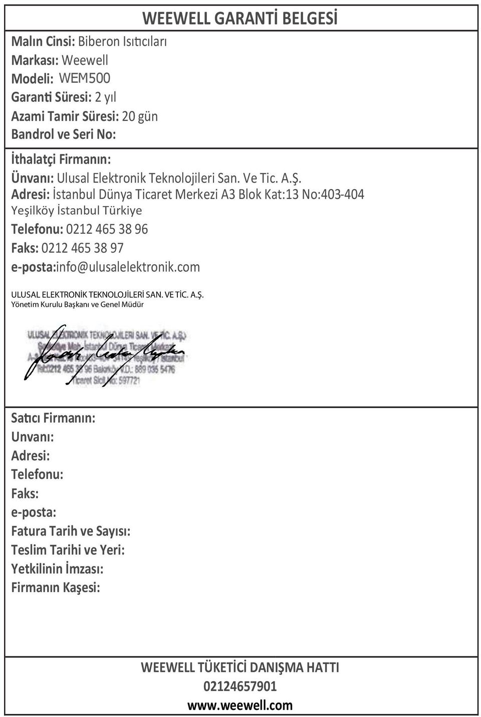 Adresi: İstanbul Dünya Ticaret Merkezi A3 Blok Kat:13 No:403-404 Yeşilköy İstanbul Türkiye Telefonu: 0212 465 38 96 Faks: 0212 465 38 97 e-posta:info@ulusalelektronik.