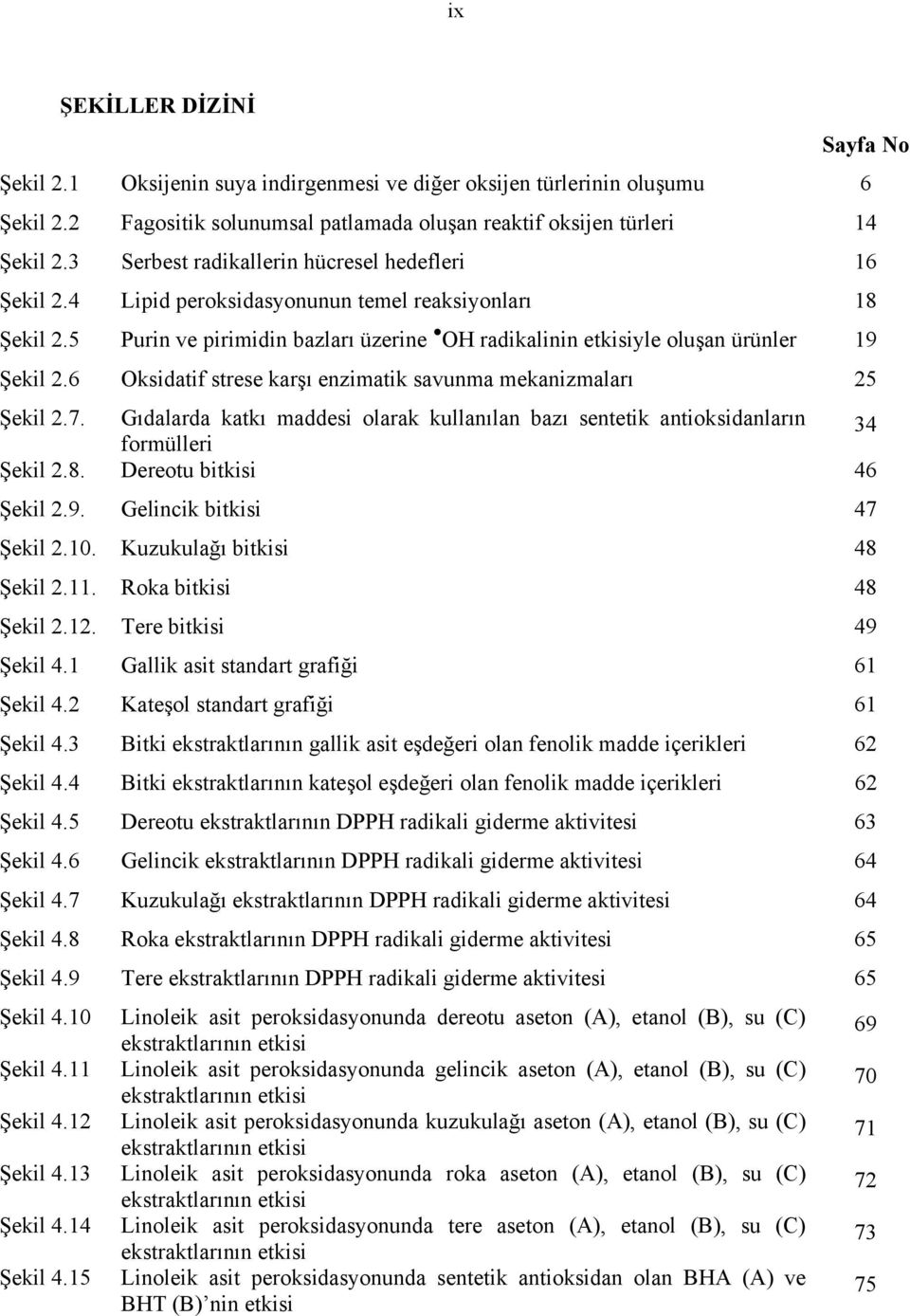 6 Oksidatif strese karşı enzimatik savunma mekanizmaları 25 Şekil 2.7. Gıdalarda katkı maddesi olarak kullanılan bazı sentetik antioksidanların formülleri 34 Şekil 2.8. Şekil 2.9. Şekil 2.10. Şekil 2.11.