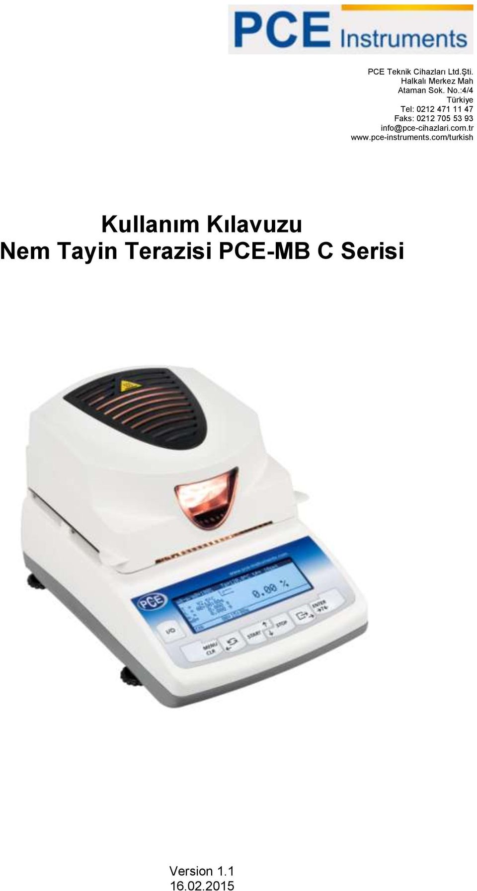 info@pce-cihazlari.com.tr www.pce-instruments.