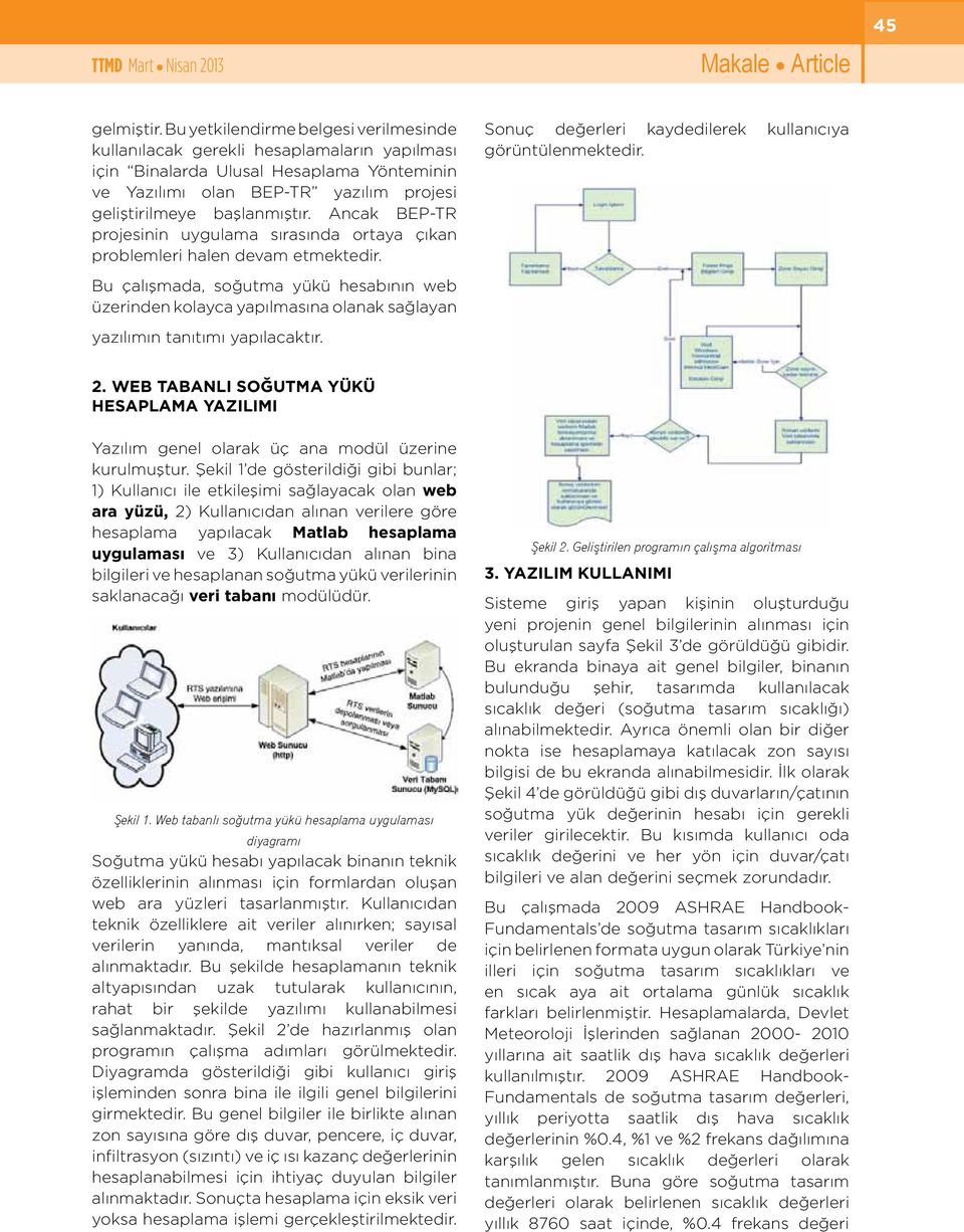 Bu çalışmada, soğutma yükü hesabının web üzernden kolayca yapılmasına olanak sağlayan yazılımın tanıtımı yapılacaktır. Sonuç değerler kaydedlerek kullanıcıya görüntülenmektedr. r 'M 2.