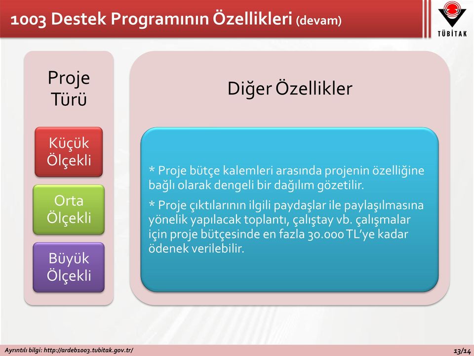 * Proje çıktılarının ilgili paydaşlar ile paylaşılmasına yönelik yapılacak toplantı, çalıştay vb.