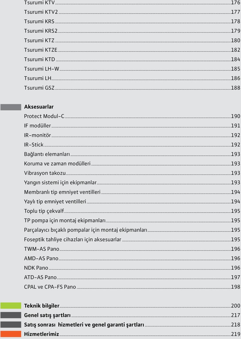 ..19 Yaylı tip eniyet ventilleri...19 Toplu tip çekvalf...195 TP popa için ontaj ekipanları...195 Parçalayıcı bıçaklı popalar için ontaj ekipanları...195 Foseptik tahliye cihazları için aksesuarlar.