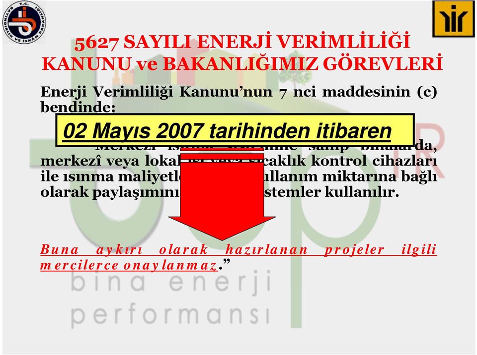 merkezî veya lokal ısı veya sıcaklık kontrol cihazları ile ısınma maliyetlerinin ısı kullanım miktarına