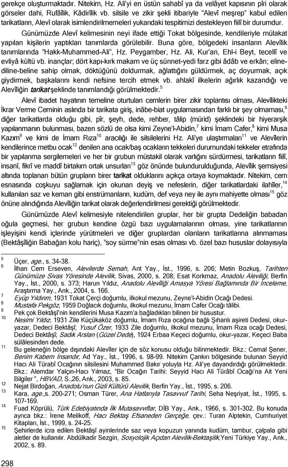 Günümüzde Alevî kelimesinin neyi ifade ettiği Tokat bölgesinde, kendileriyle mülakat yapılan kişilerin yaptıkları tanımlarda görülebilir.