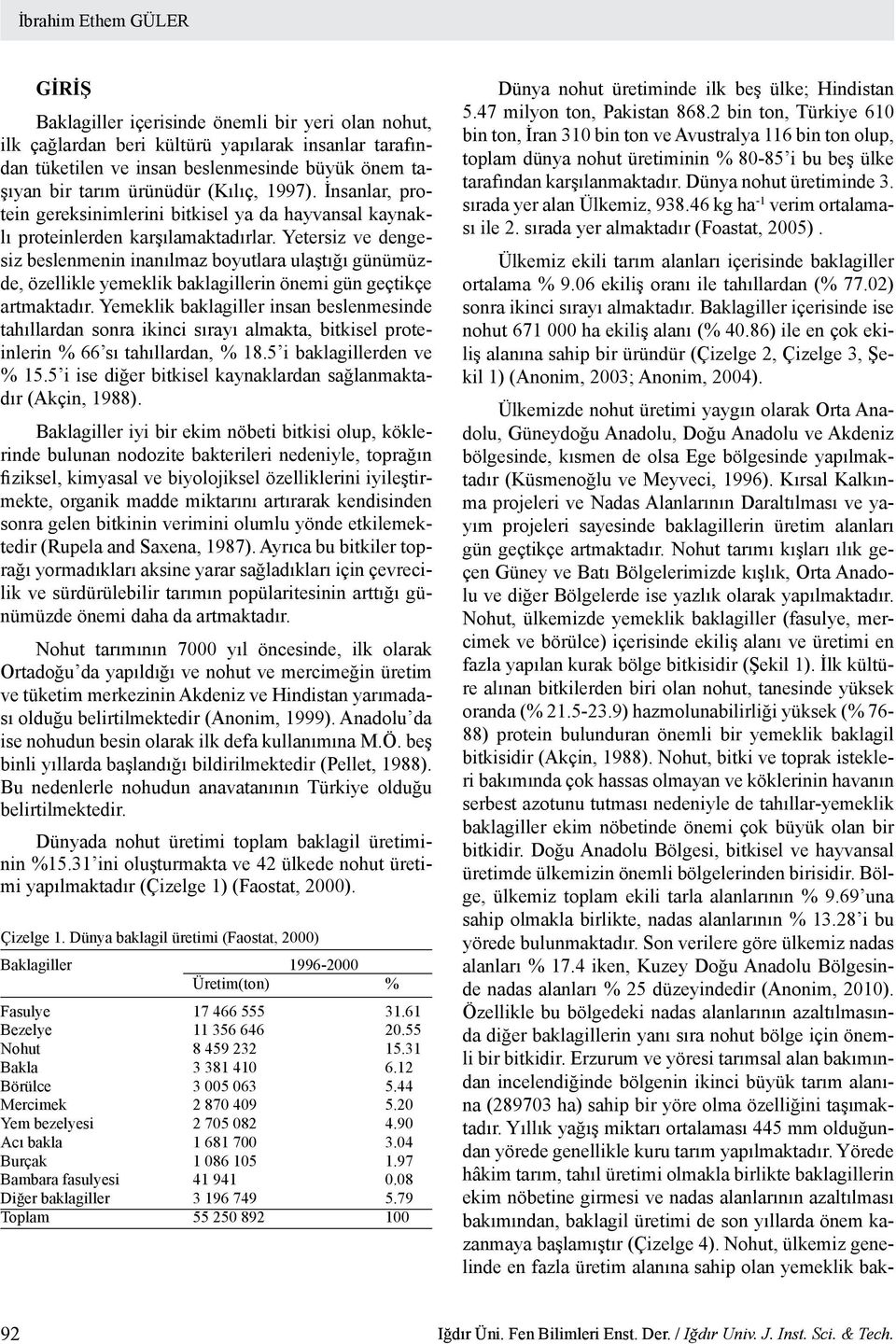 Yetersiz ve dengesiz beslenmenin inanılmaz boyutlara ulaştığı günümüzde, özellikle yemeklik baklagillerin önemi gün geçtikçe artmaktadır.