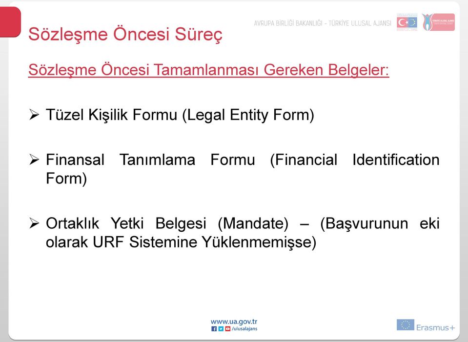 Tanımlama Formu (Financial Identification Form) Ortaklık Yetki