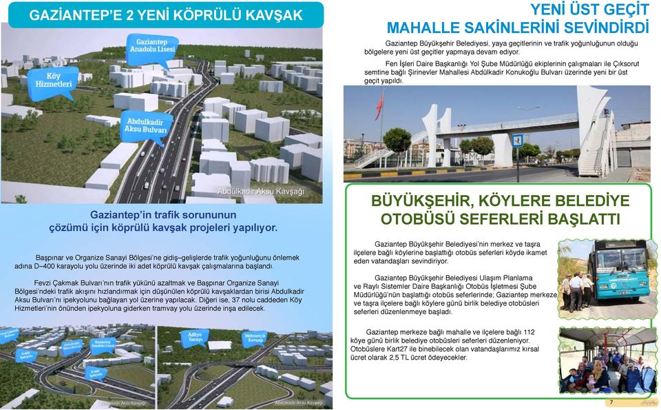 Gaziantep in trafik sorununun çözümü için köprülü kavşak projeleri yapılıyor.