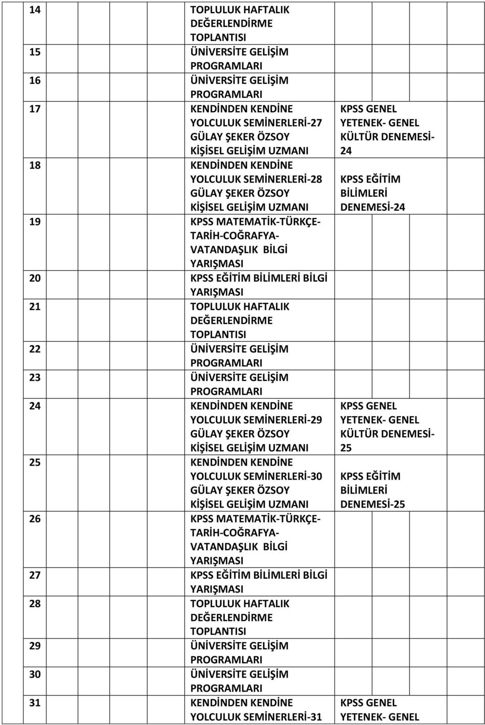 GELİŞİM 4 KENDİNDEN KENDİNE YOLCULUK SEMİNERLERİ-9 5 KENDİNDEN KENDİNE YOLCULUK SEMİNERLERİ-3 6 KPSS