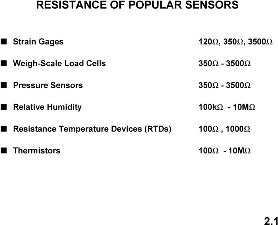 Temperature Devices (TDs) Thermistors 120Ω, 350Ω, 3500Ω