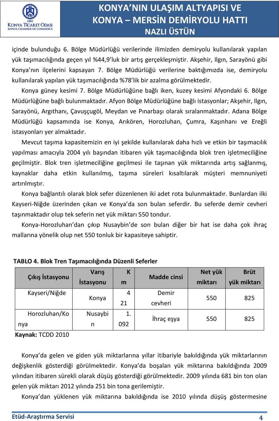 Konya güney kesimi 7. Bölge Müdürlüğüne bağlı iken, kuzey kesimi Afyondaki 6. Bölge Müdürlüğüne bağlı bulunmaktadır.