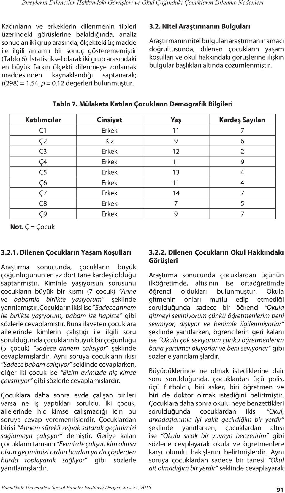 İstatistiksel olarak iki grup arasındaki en büyük farkın ölçekti dilenmeye zorlamak maddesinden kaynaklandığı saptanarak; t(29