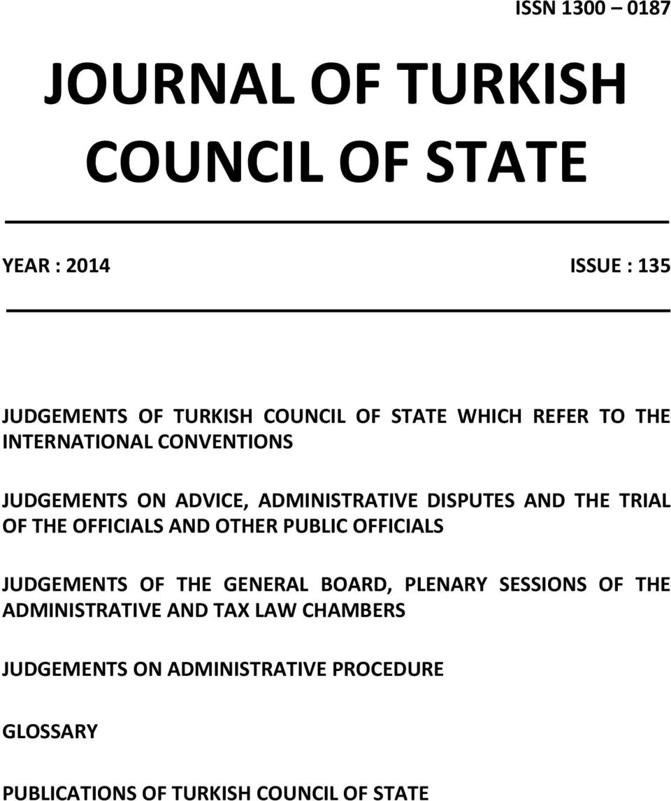 OF THE OFFICIALS AND OTHER PUBLIC OFFICIALS JUDGEMENTS OF THE GENERAL BOARD, PLENARY SESSIONS OF THE