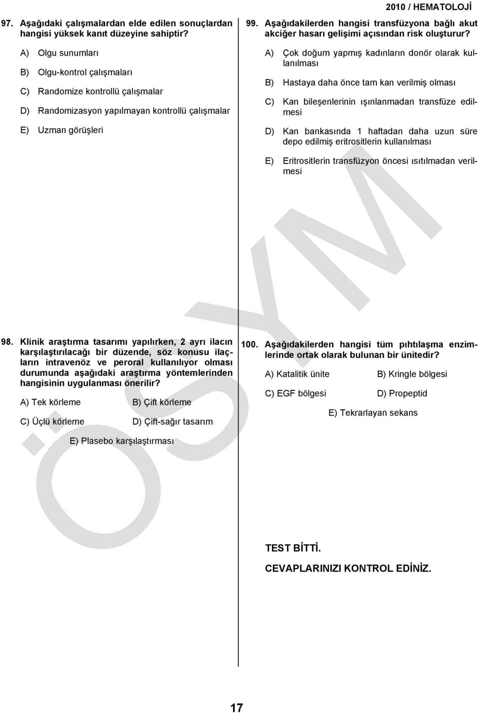 Aşağıdakilerden hangisi transfüzyona bağlı akut akciğer hasarı gelişimi açısından risk oluşturur?