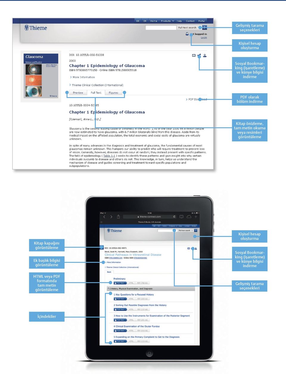 Kitap kapağını Ek başlık bilgisi HTML veya PDF formatında tam metin Kişisel hesap oluşturma