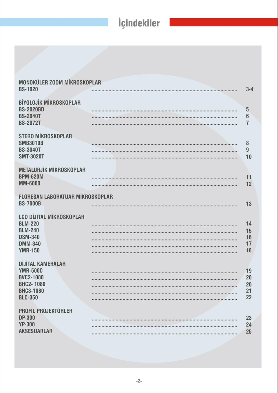 MÝKROSKOPLAR BS-7000B 13 LCD DÝJÝTAL MÝKROSKOPLAR BLM-220 BLM-240 DSM-340 DMM-340 YMR-150 DÝJÝTAL KAMERALAR YMR-500C