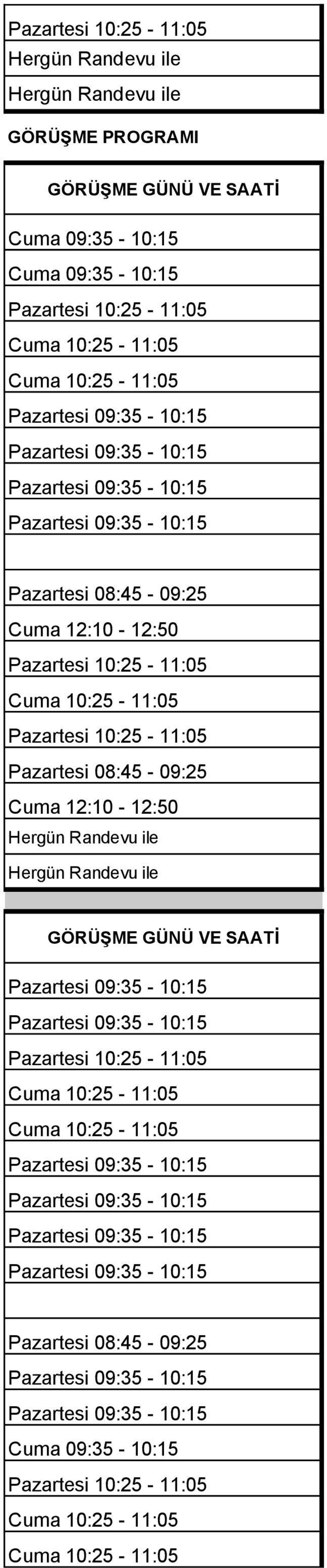 PROGRAMI Cuma