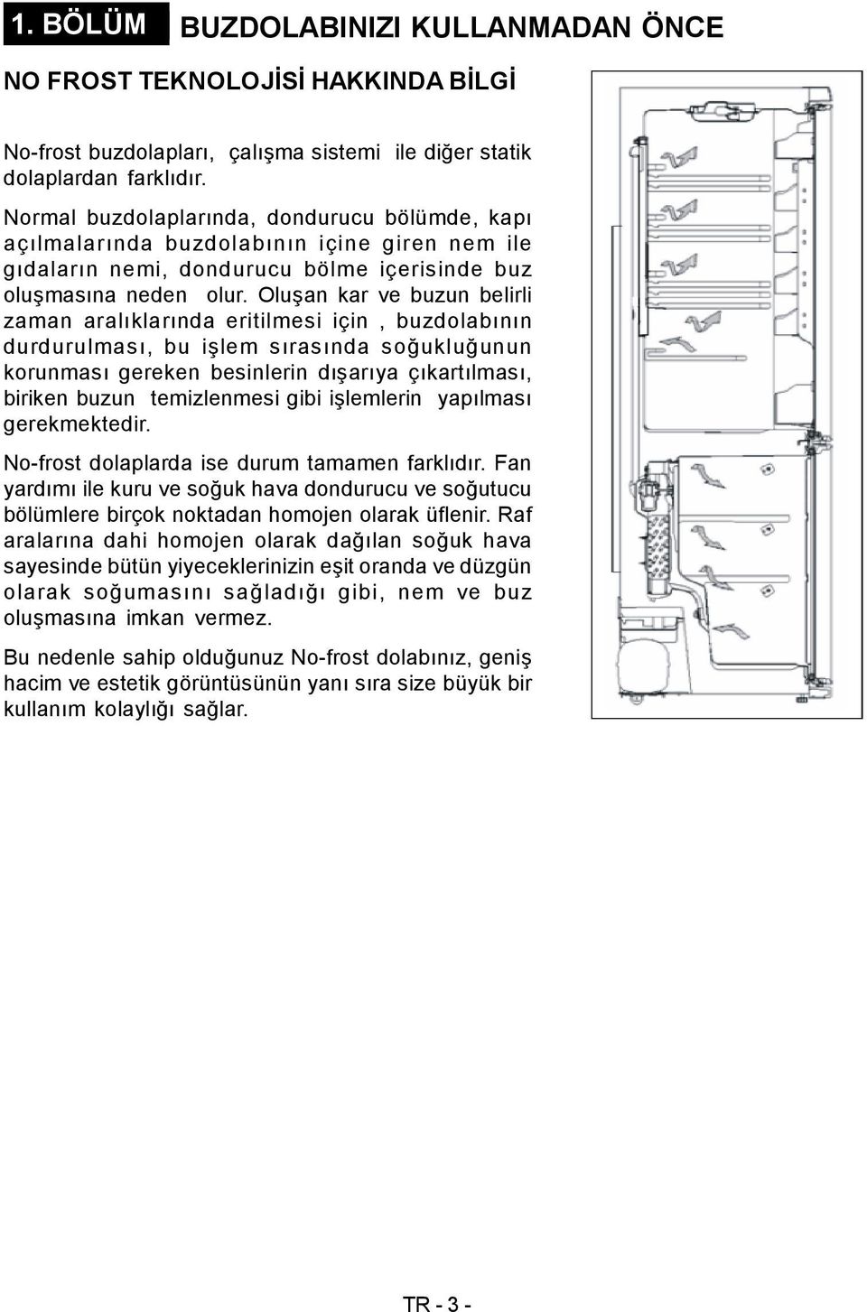 Oluşan kar ve buzun belirli zaman aralıklarında eritilmesi için, buzdolabının durdurulması, bu işlem sırasında soğukluğunun korunması gereken besinlerin dışarıya çıkartılması, biriken buzun