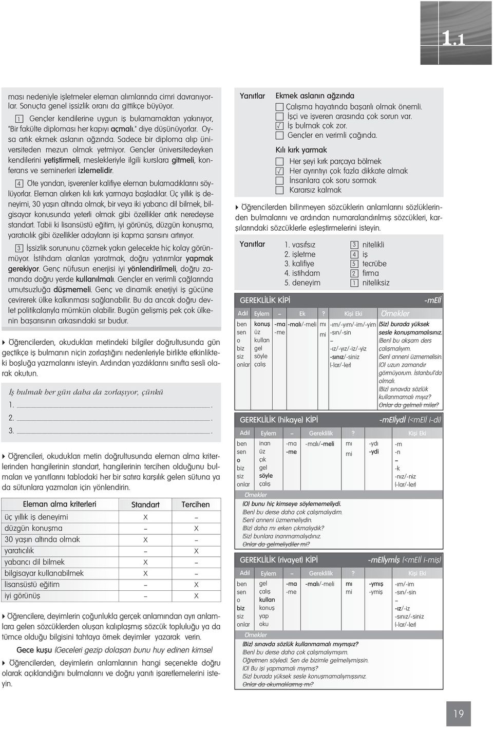 Sadece bir diploma al p üniversiteden mezun olmak yetmiyor. Gençler üniversitedeyken kendilerini yetifltirmeli, meslekleriyle ilgili kurslara gitmeli, konferans ve seminerleri izlemelidir.