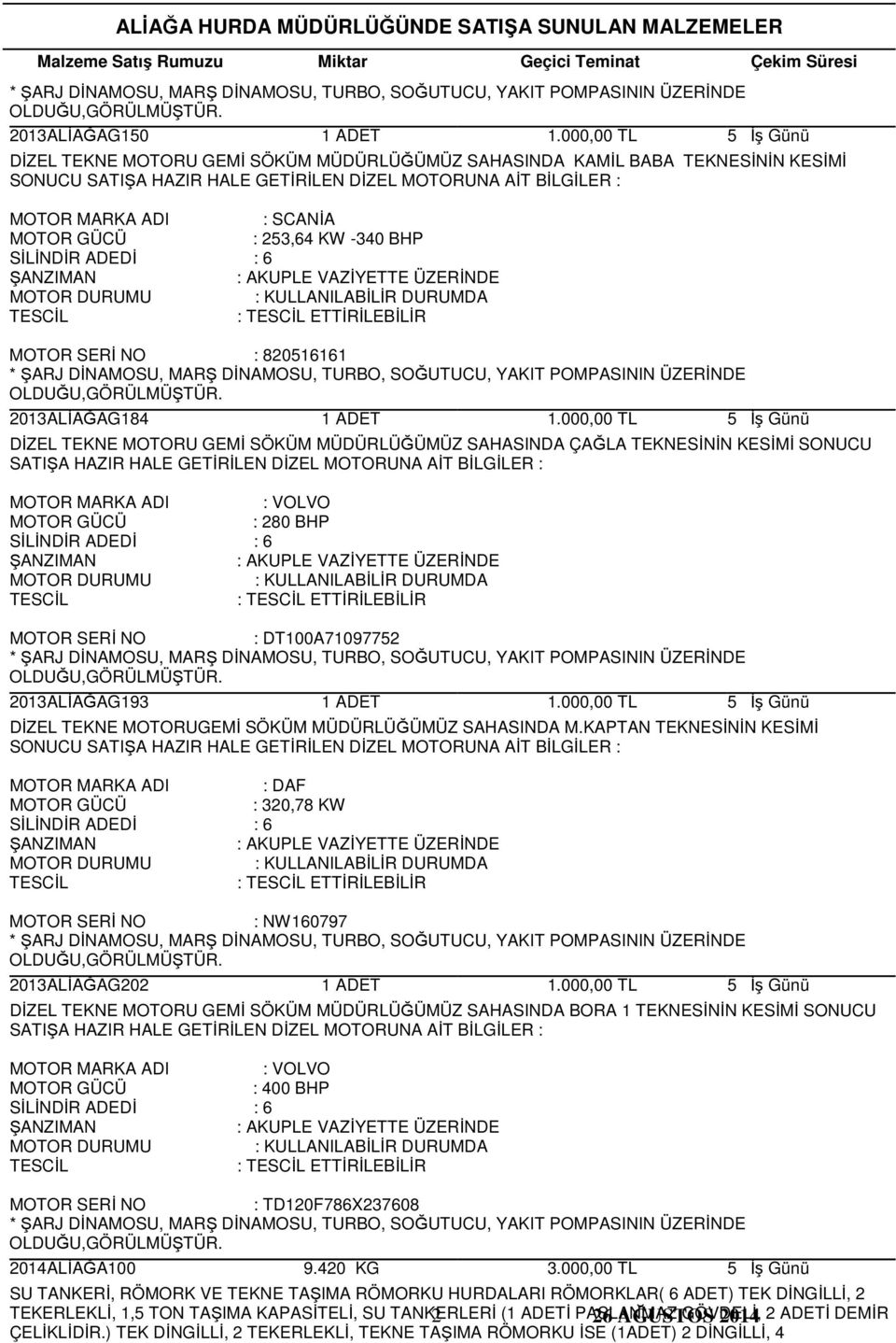 MOTORUGEMİ SÖKÜM MÜDÜRLÜĞÜMÜZ SAHASINDA M.