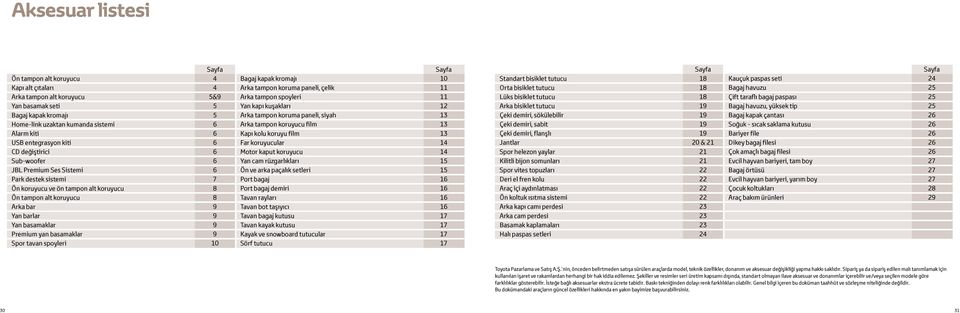 basamaklar 9 Premium yan basamaklar 9 Spor tavan spoyleri 10 Sayfa Bagaj kapak kromajı 10 Arka tampon koruma paneli, çelik 11 Arka tampon spoyleri 11 Yan kapı kuşakları 12 Arka tampon koruma paneli,