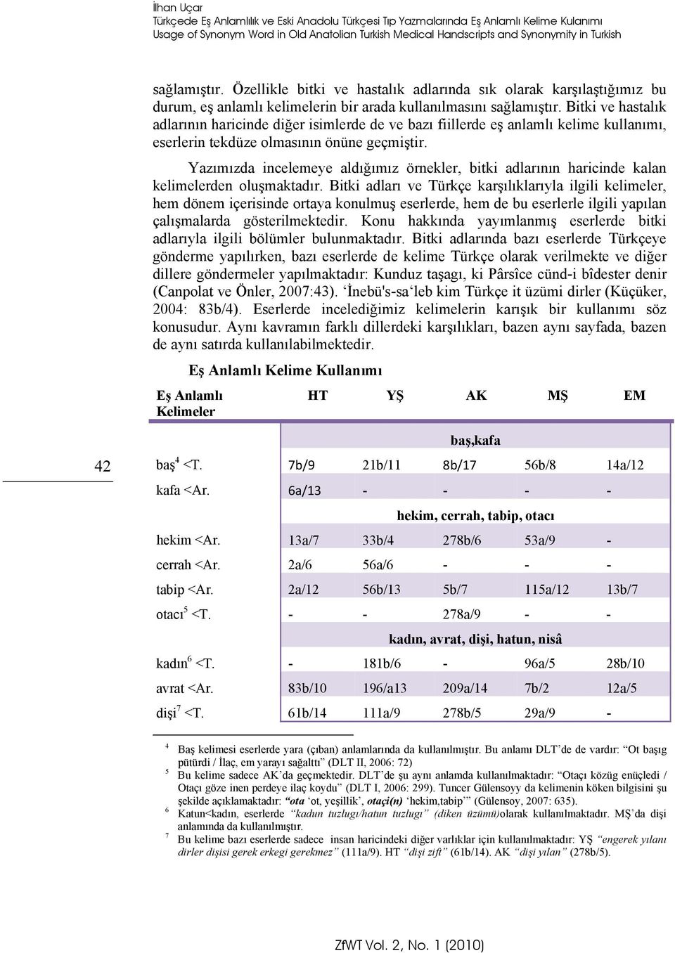 Bitki ve hastalık adlarının haricinde diğer isimlerde de ve bazı fiillerde eş anlamlı kelime kullanımı, eserlerin tekdüze olmasının önüne geçmiştir.