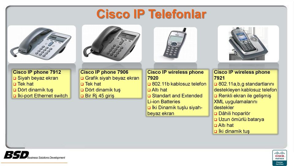 11b kablosuz telefon Altı hat Standart and Extended Li-ion Batteries İki Dinamik tuşlu siyahbeyaz ekran Cisco IP wireless phone 7921