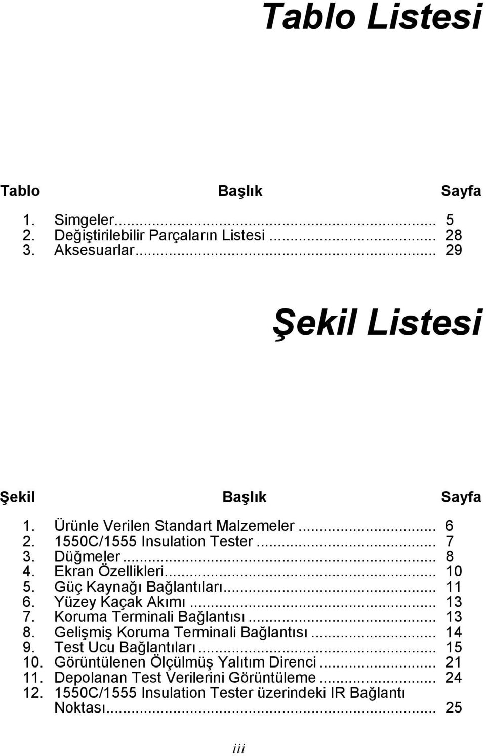 Yüzey Kaçak Akımı... 13 7. Koruma Terminali Bağlantısı... 13 8. Gelişmiş Koruma Terminali Bağlantısı... 14 9. Test Ucu Bağlantıları... 15 10.