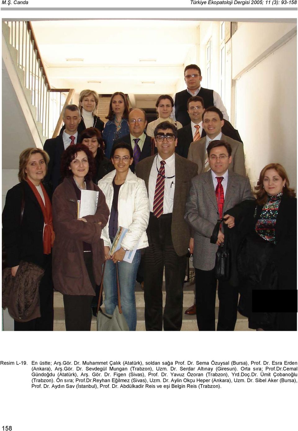Dr. Figen (Sivas), Prof. Dr. Yavuz Özoran (Trabzon), Yrd.Doç.Dr. Ümit Çobanoğlu (Trabzon). Ön sıra; Prof.Dr.Reyhan Eğilmez (Sivas), Uzm. Dr. Aylin Okçu Heper (Ankara), Uzm.