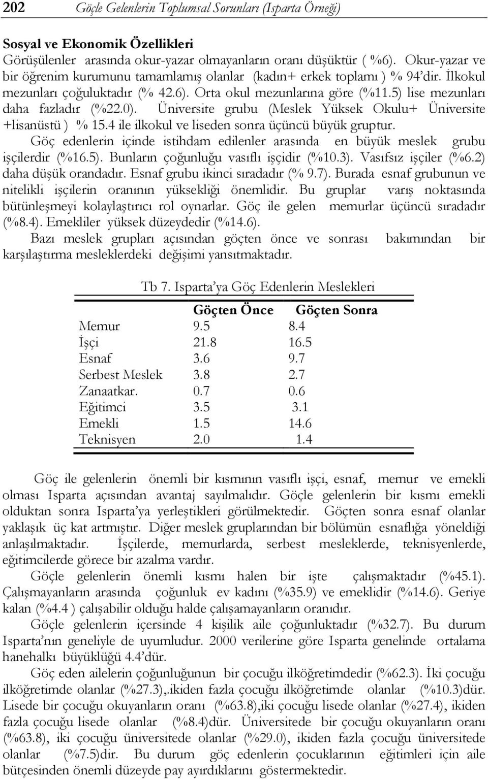 0). Üniversite grubu (Meslek Yüksek Okulu+ Üniversite +lisanüstü ) % 15.4 ile ilkokul ve liseden sonra üçüncü büyük gruptur.