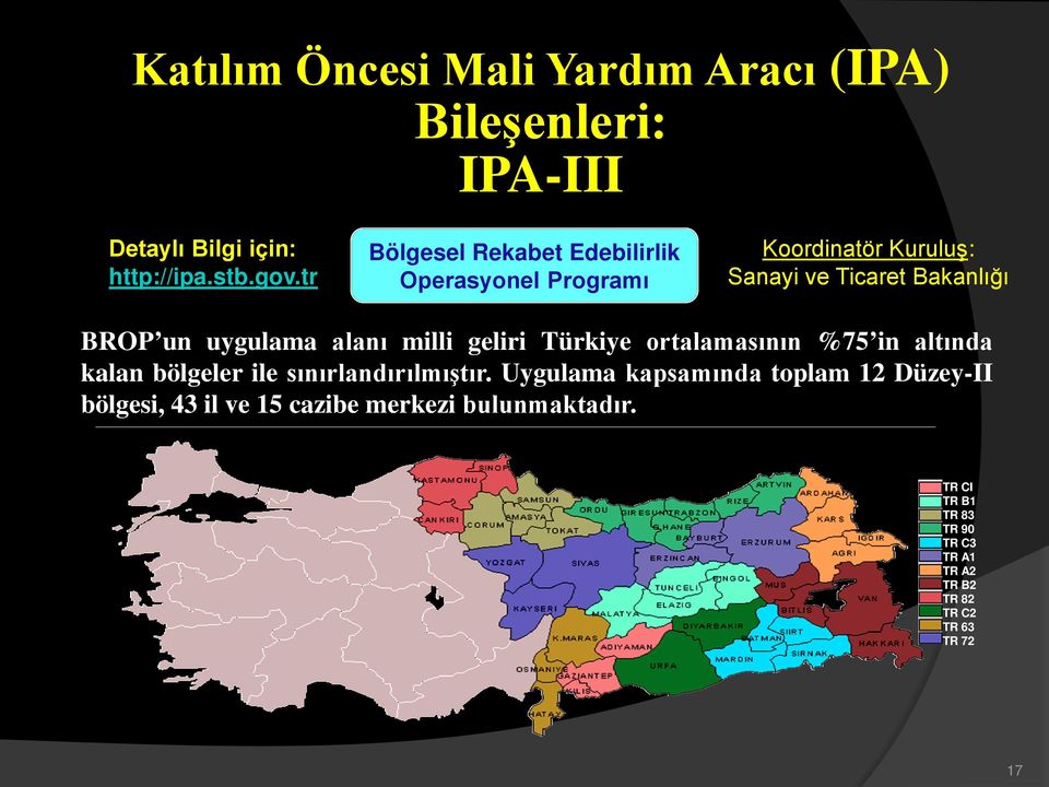 alanı milli geliri Türkiye ortalamasının %75 in altında kalan bölgeler ile sınırlandırılmıştır.