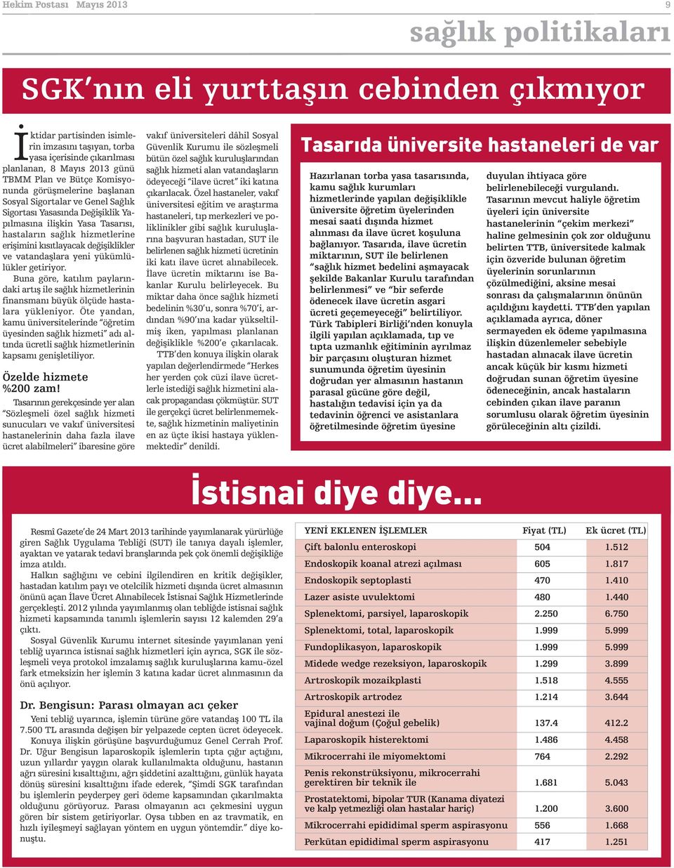 değişiklikler ve vatandaşlara yeni yükümlülükler getiriyor. Buna göre, katılım paylarındaki artış ile sağlık hizmetlerinin finansmanı büyük ölçüde hastalara yükleniyor.