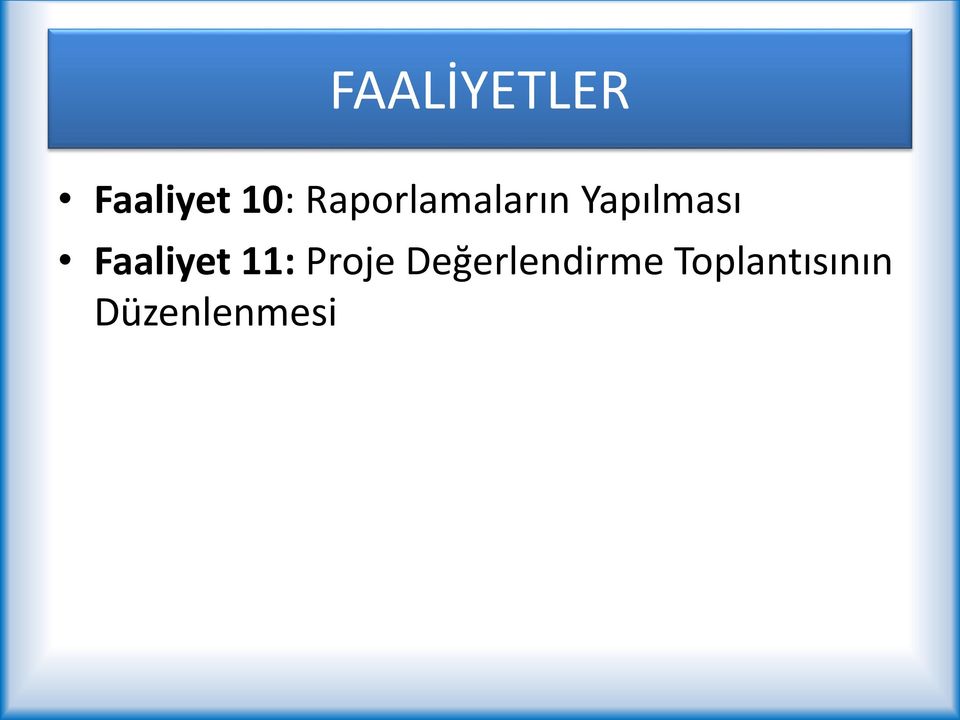 Faaliyet 11: Proje