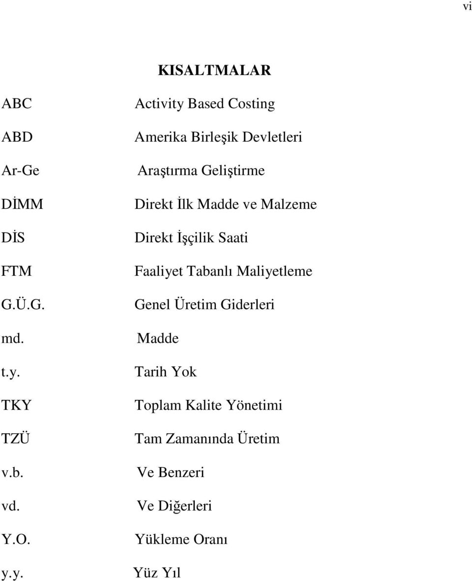 y. Activity Based Costing Amerika Birleşik Devletleri Araştırma Geliştirme Direkt Đlk