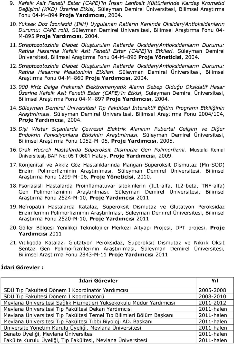 Streptozotozinle Diabet Oluşturulan Ratlarda Oksidan/Antioksidanların Durumu: Retina Hasarına Kafeik Asit Fenetil Ester (CAPE) in Etkileri.