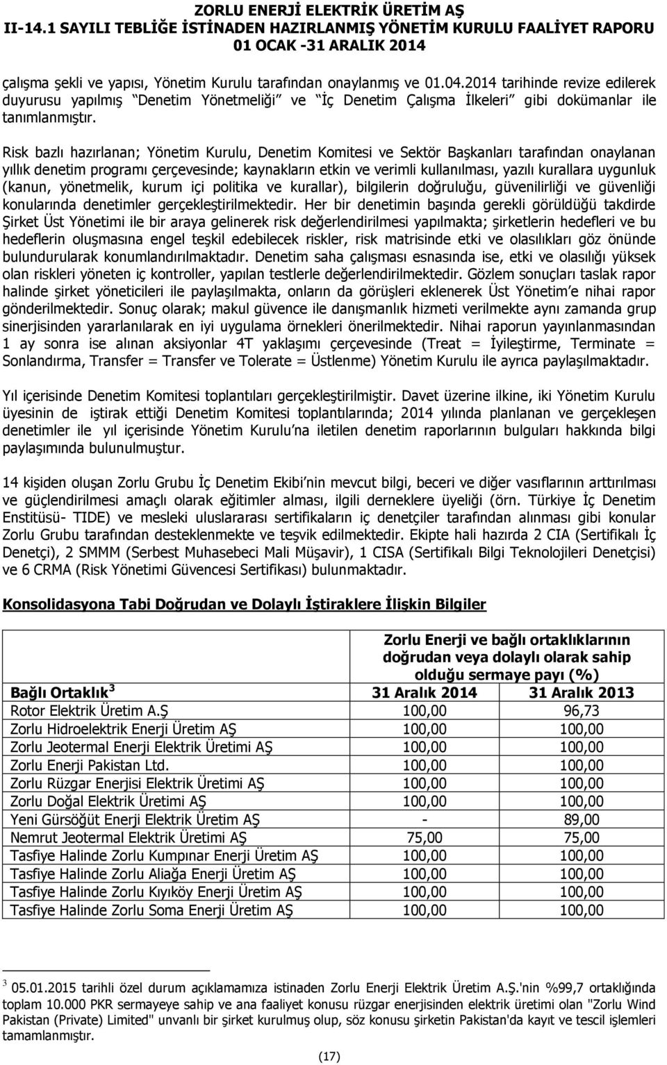 Risk bazlı hazırlanan; Yönetim Kurulu, Denetim Komitesi ve Sektör Başkanları tarafından onaylanan yıllık denetim programı çerçevesinde; kaynakların etkin ve verimli kullanılması, yazılı kurallara