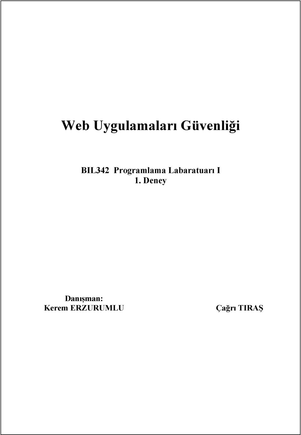 Programlama Labaratuarı I 1.