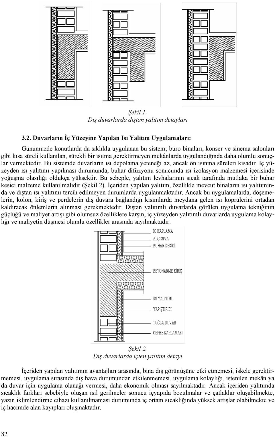 ısıtma gerektirmeyen mekânlarda uygulandığında daha olumlu sonuçlar vermektedir. Bu sistemde duvarların ısı depolama yeteneği az, ancak ön ısınma süreleri kısadır.