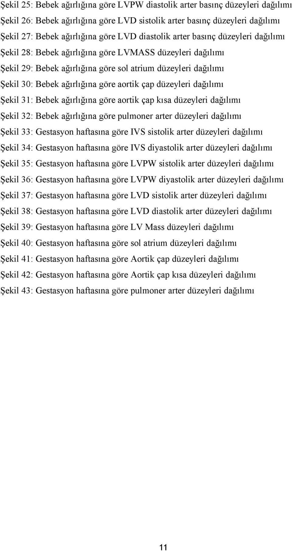 aortik çap düzeyleri dağılımı Şekil 31: Bebek ağırlığına göre aortik çap kısa düzeyleri dağılımı Şekil 32: Bebek ağırlığına göre pulmoner arter düzeyleri dağılımı Şekil 33: Gestasyon haftasına göre