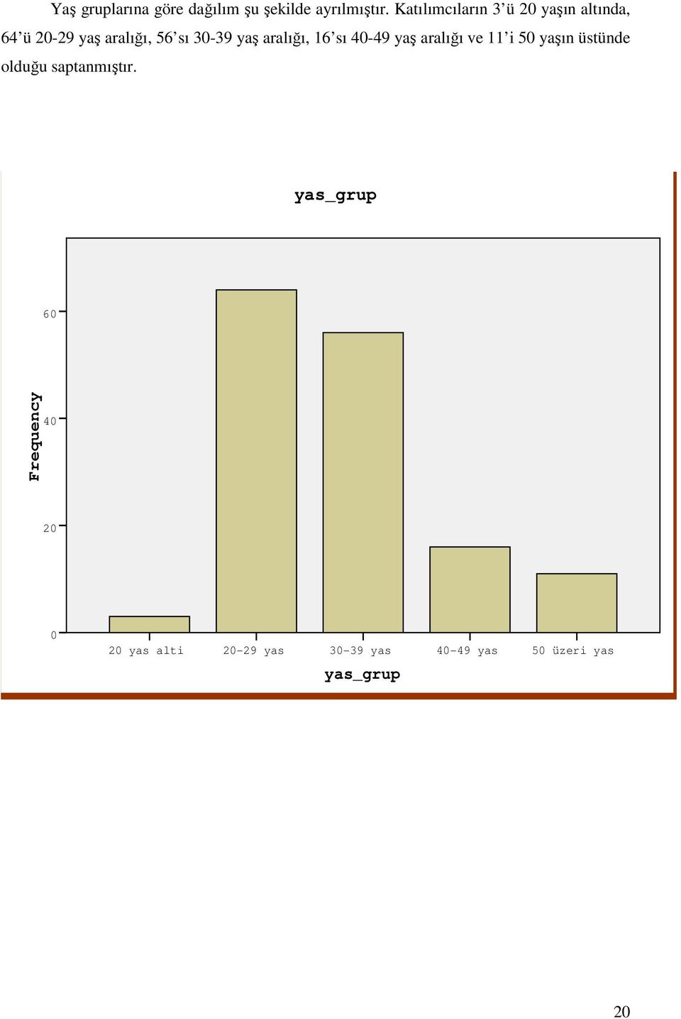 yaş aralığı, 16 sı 40-49 yaş aralığı ve 11 i 50 yaşın üstünde olduğu