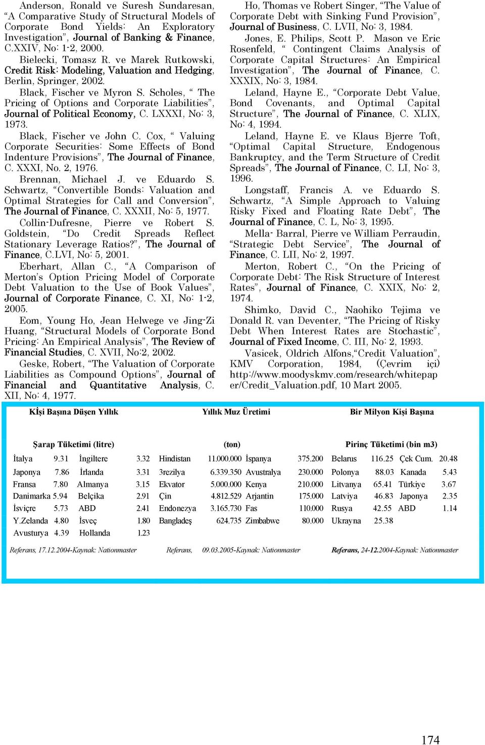 Scholes, The Pricing of Options an Corporate Liabilities, Journal of Political Economy, C. LXXXI, No: 3, 973. Black, Fischer ve John C.