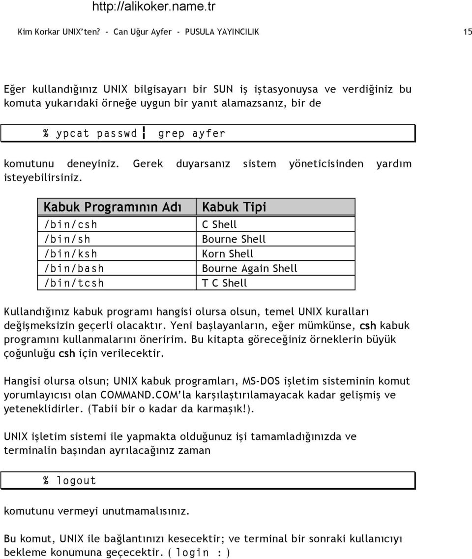 ayfer komutunu deneyiniz. Gerek duyarsanız sistem yöneticisinden yardım isteyebilirsiniz.